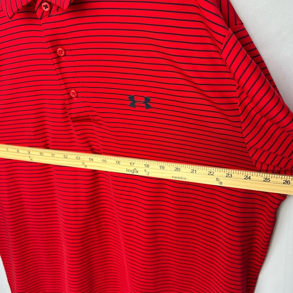 Under Armour Men's Red Striped Polo Shirt 2XL - Picture 7 of 8